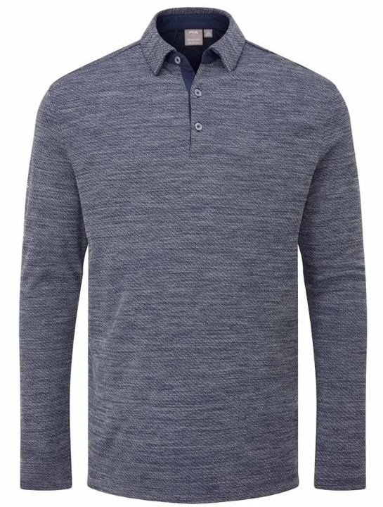 PING Creek polo s dlhým rukávom pánske, navy melange