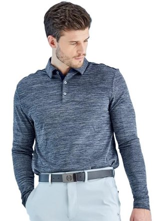 PING Creek polo s dlhým rukávom pánske, navy melange