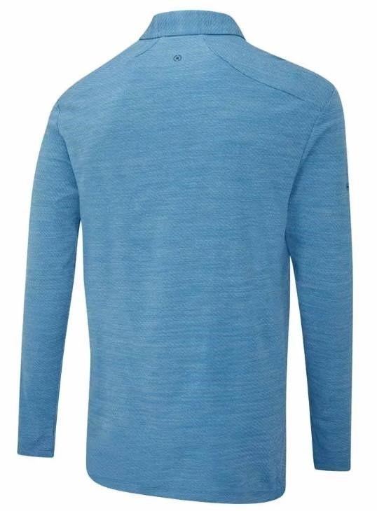 PING Creek polo s dlhým rukávom pánske, tidal blue melange