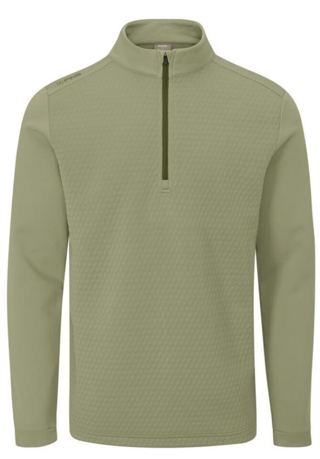 PING Nolan Quarter Zip Fleece pánska mikina, lichen
