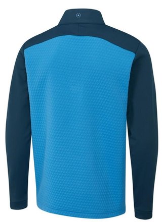 PING Nolan Quarter Zip Fleece pánska mikina, tidal blue/navy