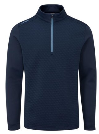 PING Nolan Quarter Zip Fleece pánska mikina, navy