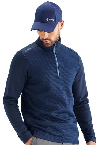 PING Nolan Quarter Zip Fleece pánska mikina, navy