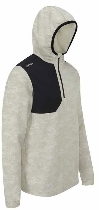 Ping Nexa Hooded half zip fleece pánska mikina, willow/black