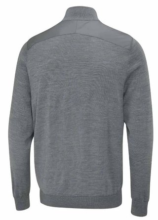 PING Connell Hybrid quarter-zip pánsky sveter, french grey marl