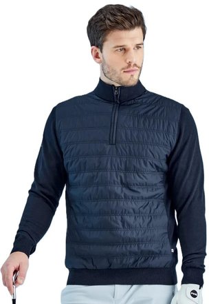 PING Connell Hybrid quarter-zip pánsky sveter, navy