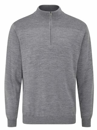 PING Dorset Quarter zip pánsky sveter, french grey marl