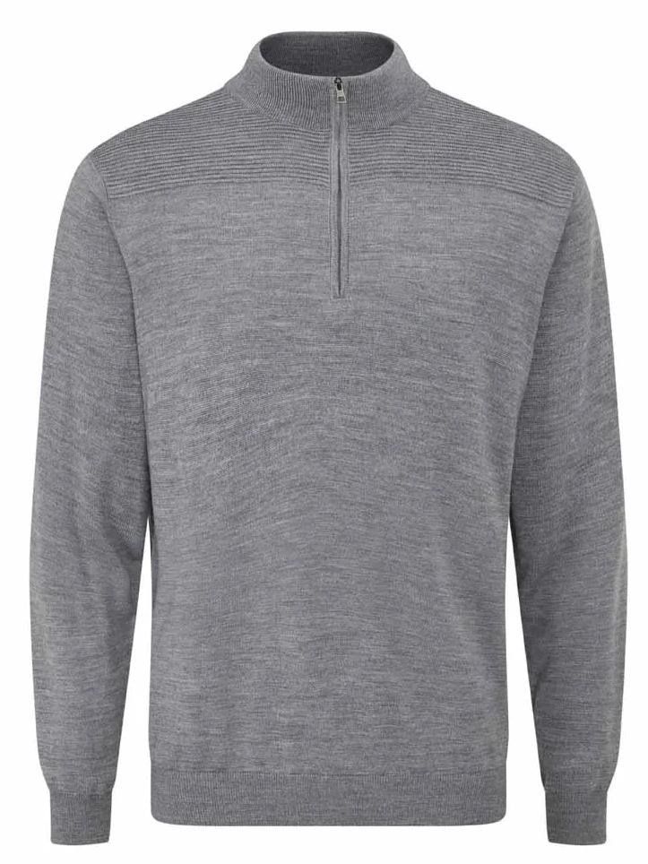 PING Dorset Quarter zip pánsky sveter, french grey marl
