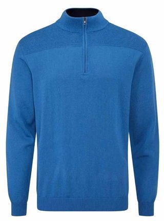 PING Dorset Quarter zip pánsky sveter, tidal blue