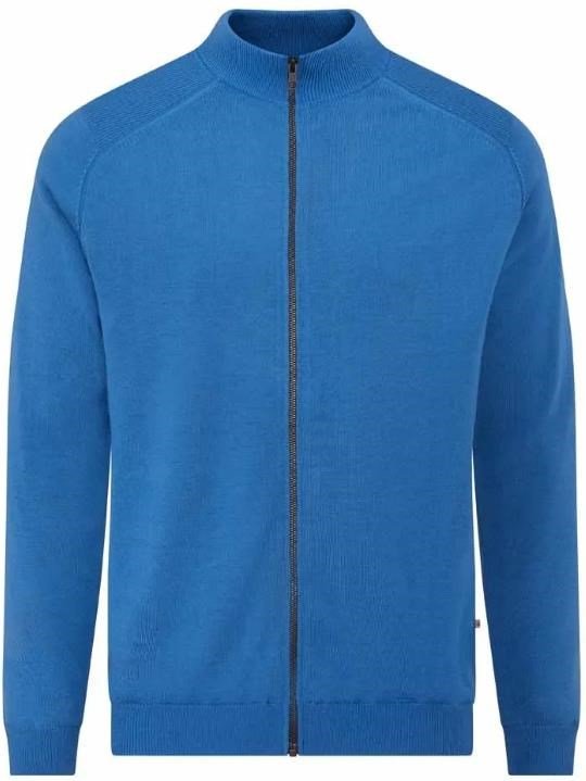 PING Murphy Lined full zip pánsky sveter, tidal blue