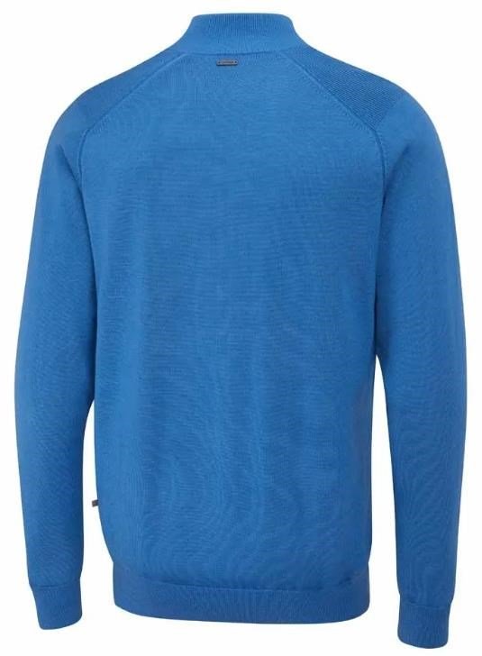 PING Murphy Lined full zip pánsky sveter, tidal blue