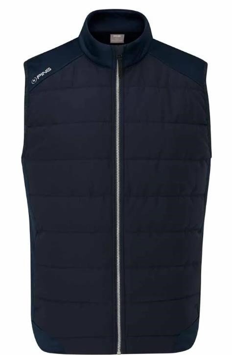 PING Aiden Hybrid fleece pánska vesta, navy