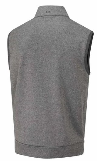 PING Aiden Hybrid Fleece pánska vesta, asphalt marl/čierna