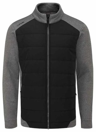 PING Aiden Hybrid fleece pánska bunda, asphalt marl/čierna