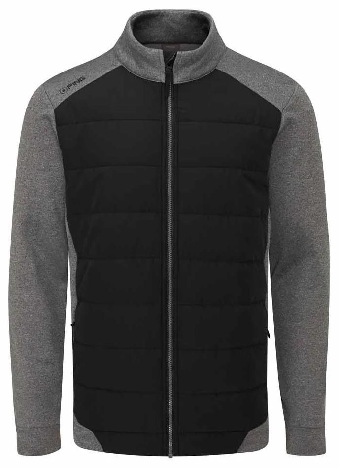 PING Aiden Hybrid fleece pánska bunda, asphalt marl/čierna