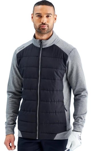 PING Aiden Hybrid fleece pánska bunda, asphalt marl/čierna