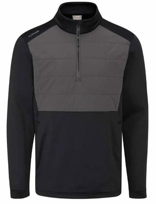 PING Astbury fleece pánska bunda, čierna/asfalt