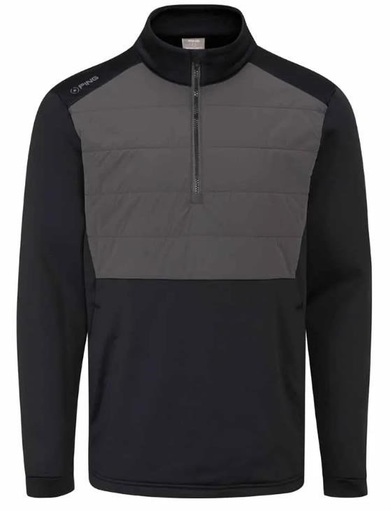 PING Astbury fleece pánska bunda, čierna/asfalt