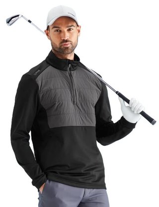 PING Astbury fleece pánska bunda, čierna/asfalt
