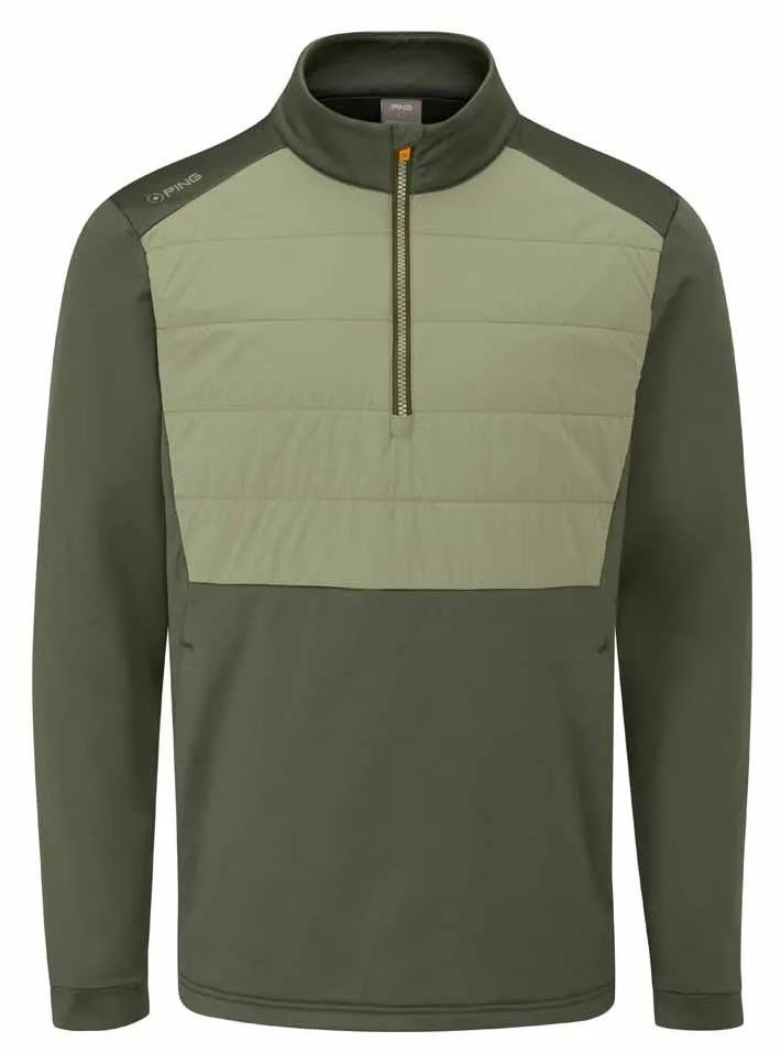 PING Astbury fleece pánska bunda, dark olive/lichen