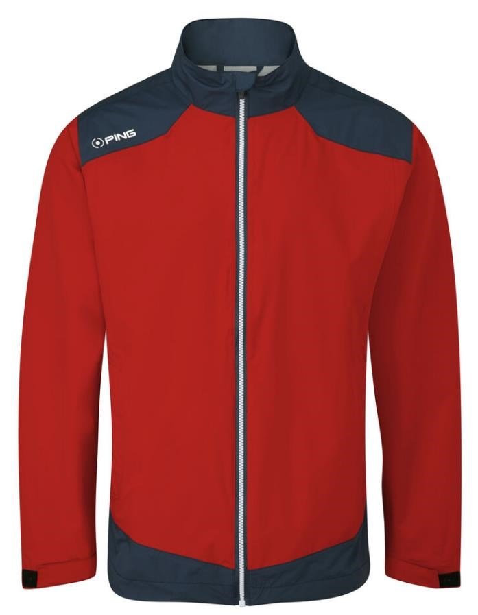 PING AquaDrive Waterproof pánska bunda, classic red/oxford blue