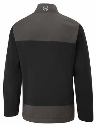 PING AquaDrive Half-Zip pánska bunda do dažďa, čierna/asphalt