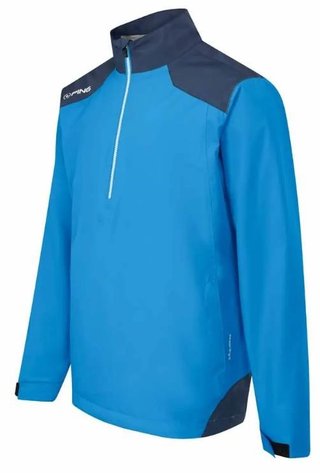 PING AquaDrive Half-Zip pánska nepremokavá bunda, brilliant blue/oxford blue