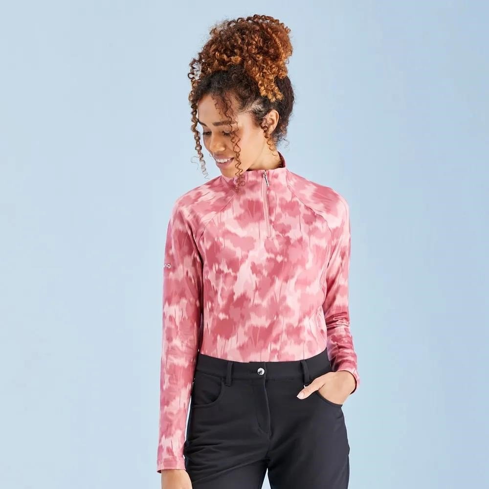 PING Jasmine Printed Long Sleeve dámsky top, rose multi