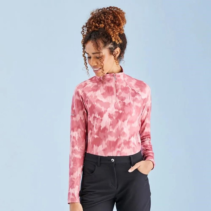 PING Jasmine Printed Long Sleeve dámsky top, rose multi