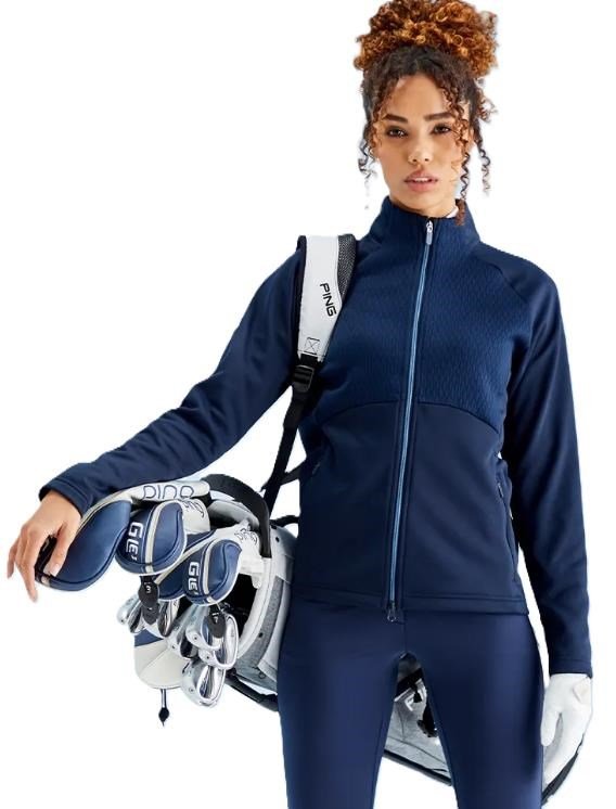 PING Catherine Full Zip Fleece dámska mikina, tmavomodrá