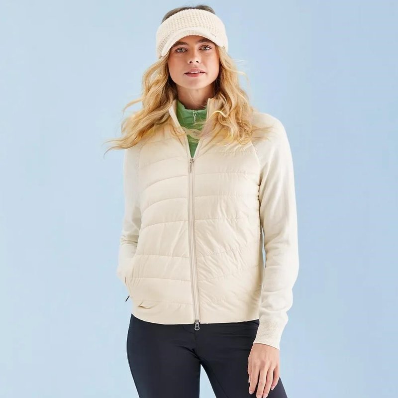 PING Fran Hybrid full-zip dámska bunda, chalk/egret