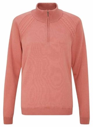 PING Melodie Half-zip lined dámsky sveter, tlmená ružová