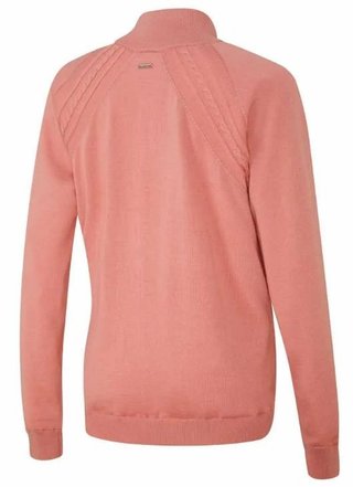 PING Melodie Half-zip lined dámsky sveter, tlmená ružová
