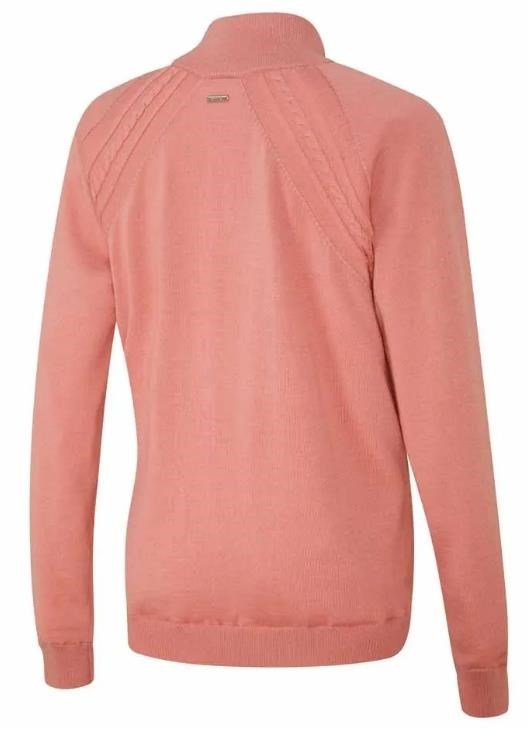 PING Melodie Half-zip lined dámsky sveter, tlmená ružová