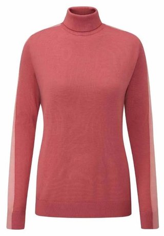 PING Lockett Roll neck dámsky sveter, ružová/tlmená ružová