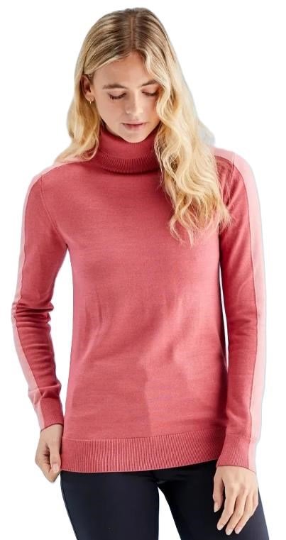 PING Lockett Roll neck dámsky sveter, ružová/tlmená ružová