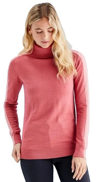 PING Lockett Roll neck dámsky sveter, ružová/tlmená ružová
