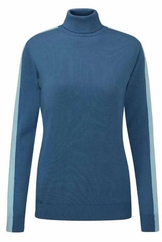 PING Lockett Roll neck dámsky sveter, blue fusion/crystal blue