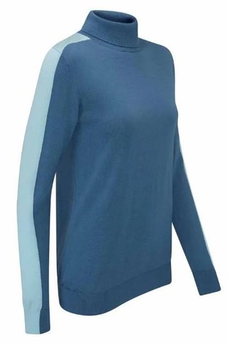 PING Lockett Roll neck dámsky sveter, blue fusion/crystal blue