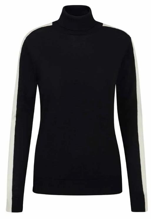 PING Lockett Roll neck dámsky sveter, čierny/chalk