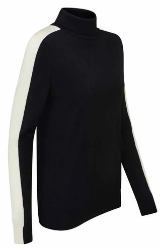 PING Lockett Roll neck dámsky sveter, čierny/chalk