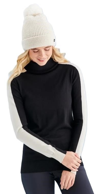 PING Lockett Roll neck dámsky sveter, čierny/chalk