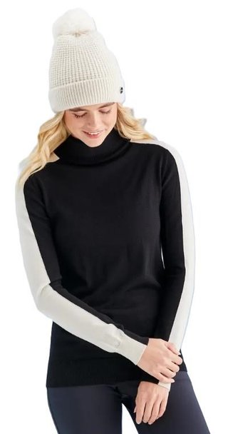 PING Lockett Roll neck dámsky sveter, čierny/chalk