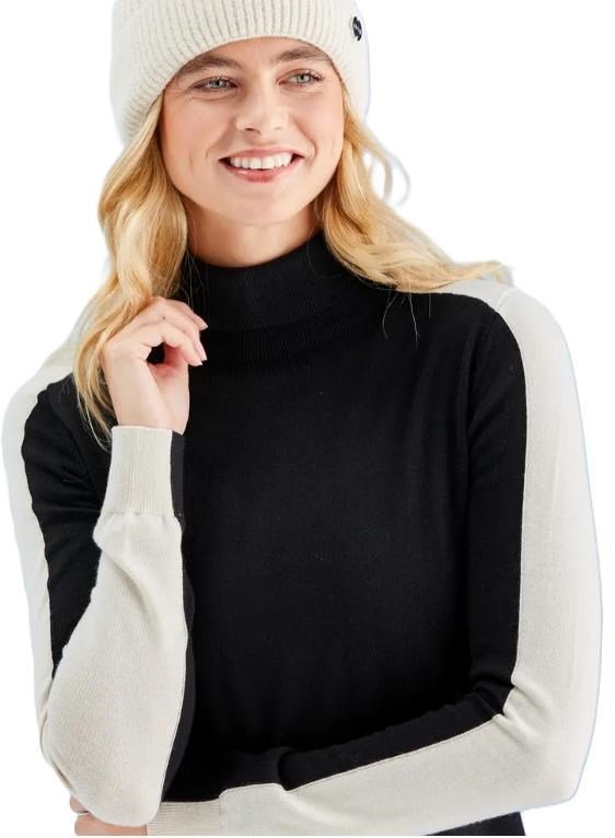 PING Lockett Roll neck dámsky sveter, čierny/chalk