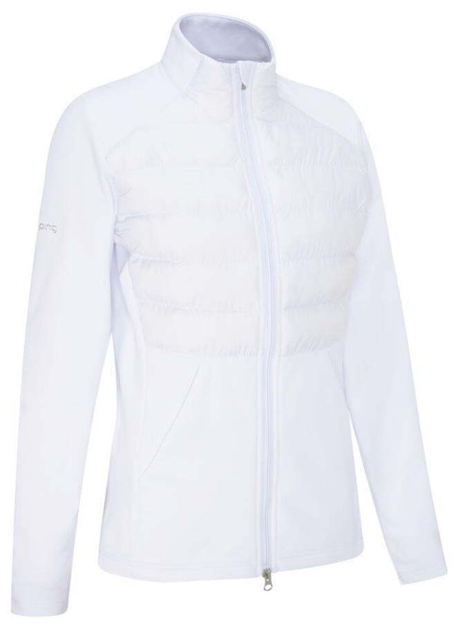 PING Clare Zoned fleece dámska bunda, biela
