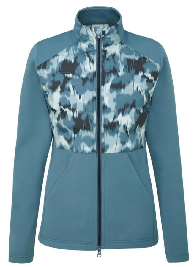 PING Clare Zoned fleece dámska bunda, blue fusion/navy multi