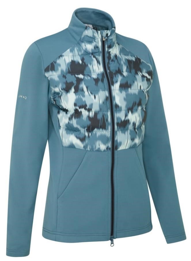 PING Clare Zoned fleece dámska bunda, blue fusion/navy multi