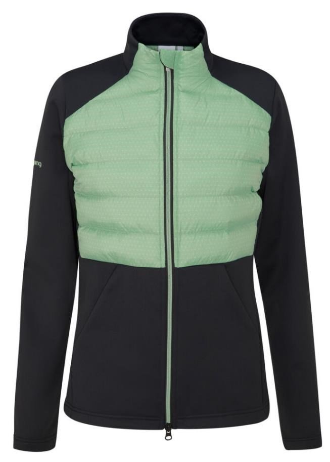 PING Clare Zoned Fleece dámska bunda, black/eucalyptus multi