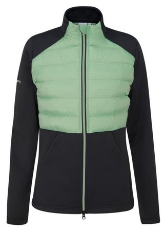 PING Clare Zoned Fleece dámska bunda, black/eucalyptus multi