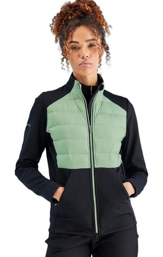 PING Clare Zoned Fleece dámska bunda, black/eucalyptus multi
